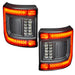 Front view of Tinted Flush Mount LED Tail Lights for Jeep Gladiator JT with brake lights on.