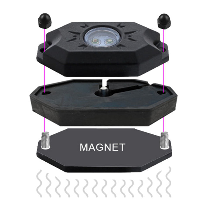 Magnet adapter diagram with rock light installation.