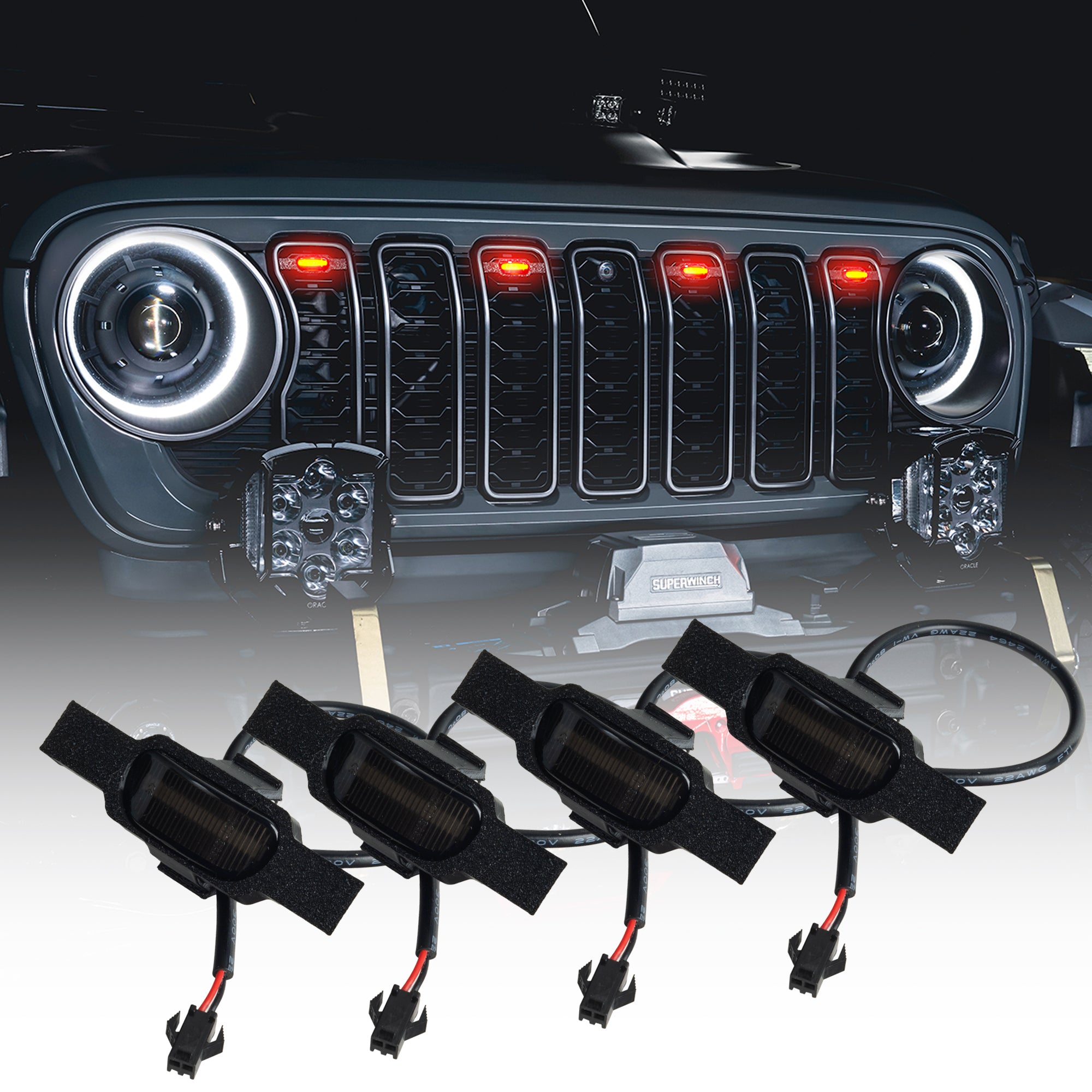 2024+ Jeep JL/JT Pre-Runner LED Grill Light Kit – ORACLE Lighting