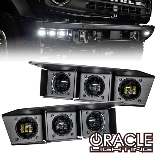 2021-2024 Ford Bronco Triple LED Fog Light Kit for Steel Bumper
