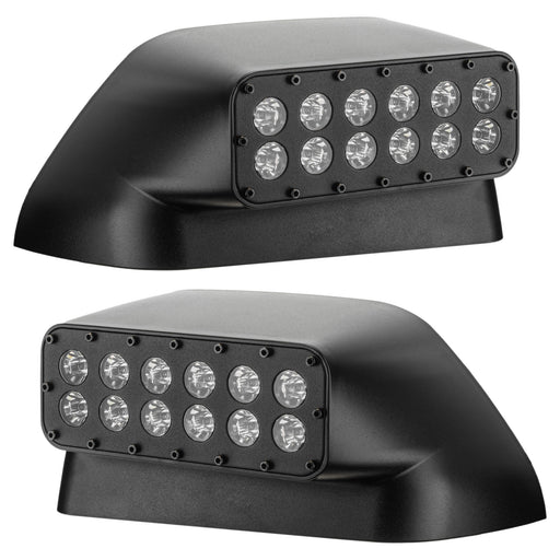 Angled view of 2017-2022 Ford Super Duty LED Off-Road Side Mirror Ditch Lights