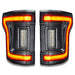 Front view of Flush Style LED Tail Lights for 2015-2020 Ford F-150 with brake lights on