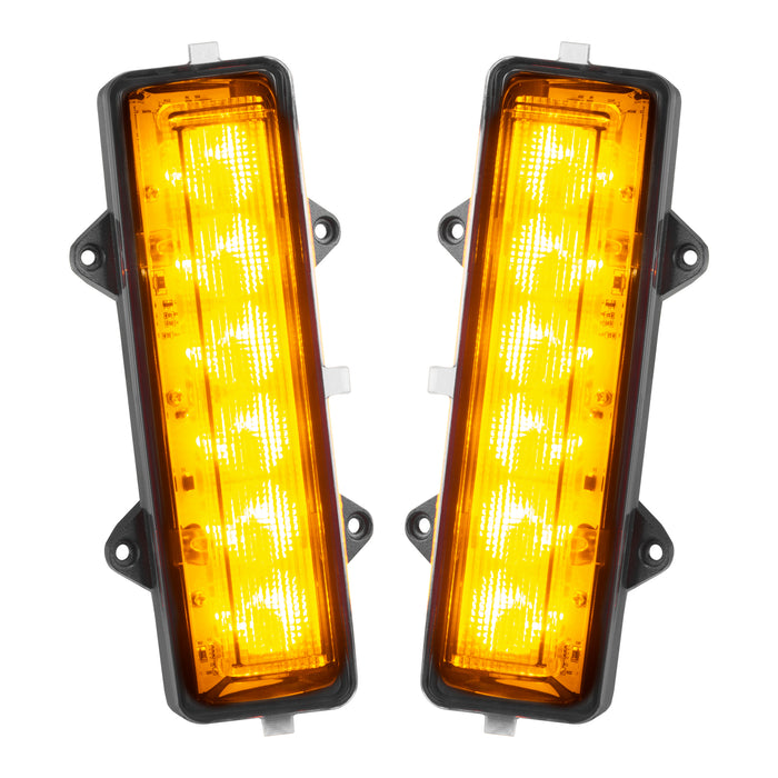 Dual Function Amber/White Reverse LED Modules for Ford Bronco Flush Tail Lights with amber LEDs.