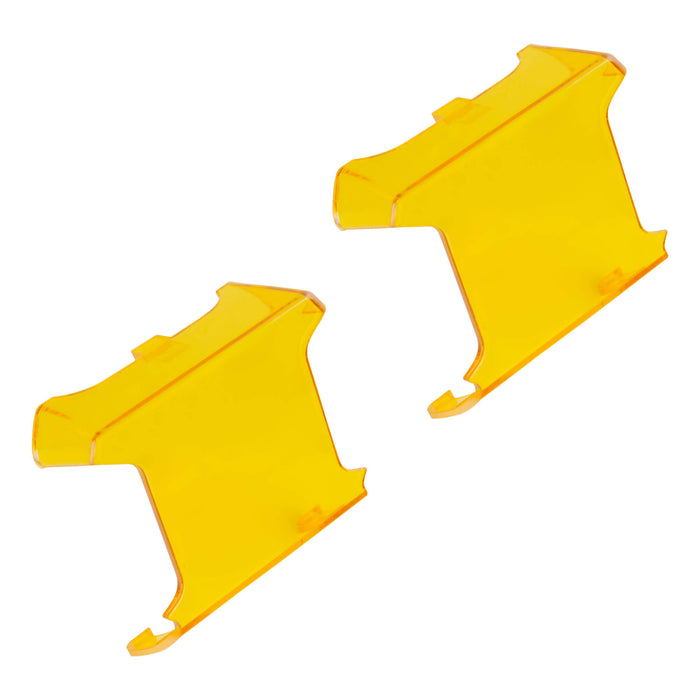 Angled view of yellow VEGA Series Lens Covers