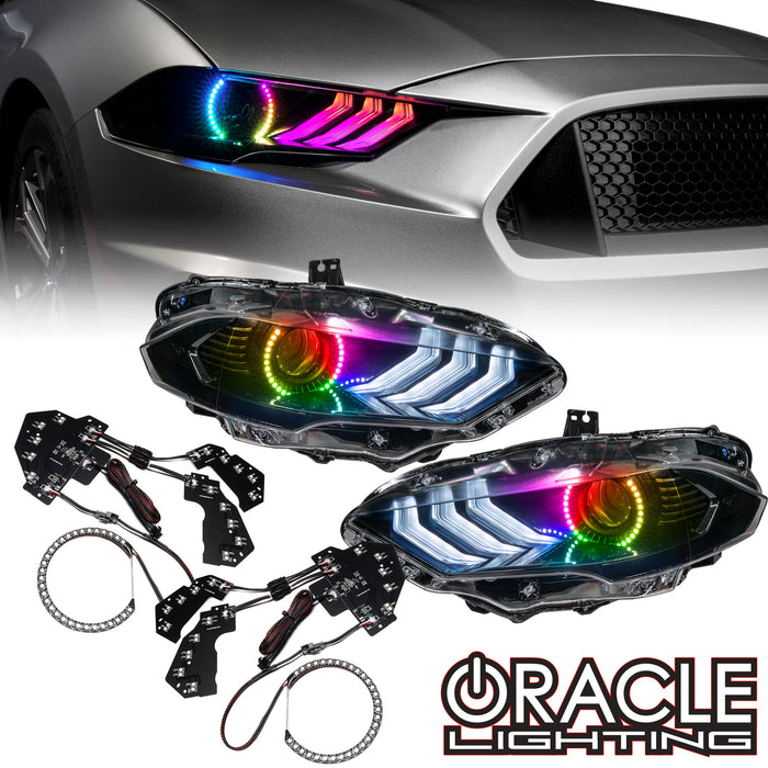 2018-2022 Ford Mustang Dynamic ColorSHIFT DRL Upgrade w/Halo Kit & Sequential Turn Signal