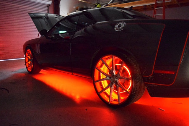 Challenger with red LED wheel rings.