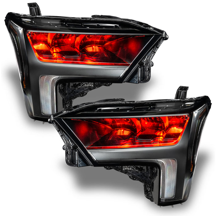 2022+ Toyota Tundra Headlights with red demon eye projectors.