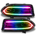 Dodge Charger headlights with rainbow DRLs.