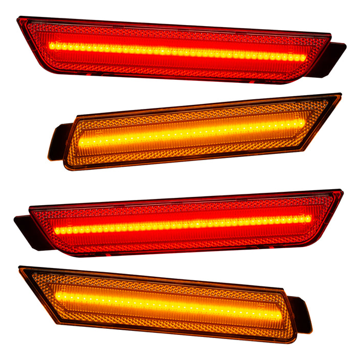2010-2015 Chevrolet Camaro Concept SMD Sidemarker Set with clear lenses, and red and amber LEDs.