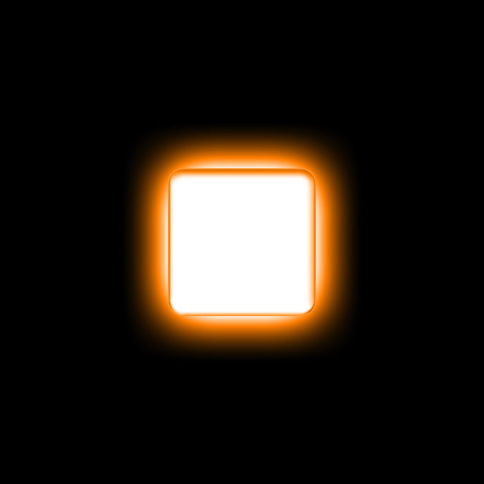The letter "I" Amber LED Illuminated Letter Badge with matte white finish.