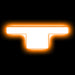 The letter "T" Amber LED Illuminated Letter Badge with matte white finish.