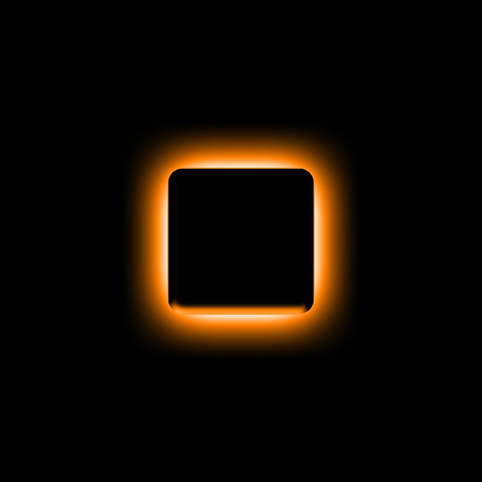 The letter "I" Amber LED Illuminated Letter Badge with matte black finish.