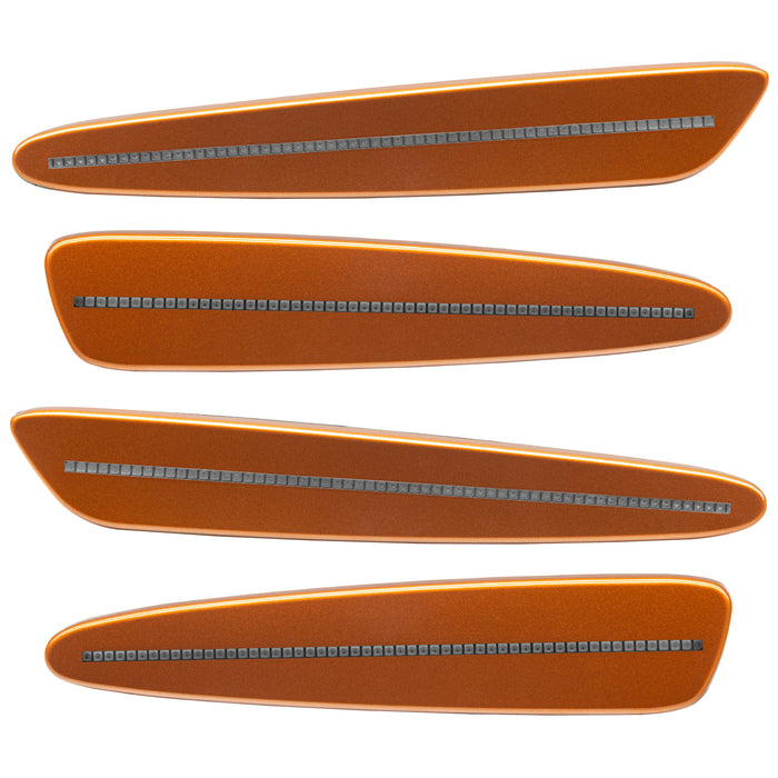 2005-2013 Chevrolet C6 Corvette Concept SMD Sidemarkers with burnt orange paint and clear lenses.