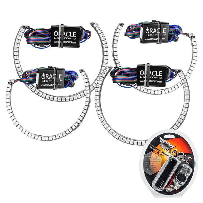 2015-2023 Dodge Challenger LED Surface Mount Headlight Halo Kit with RF Controller.