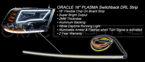 ORACLE 16" PLASMA Switchback DRL Strip - (Single) diagram