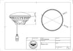 7" High Powered LED Headlights detailed diagram with measurements
