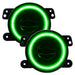 High Performance 20W LED Fog Lights with green halo rings.