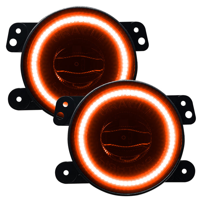 High Performance 20W LED Fog Lights with amber halo rings.