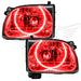 2001-2004 Toyota Tacoma Pre-Assembled Halo Headlights with red LED halo rings.