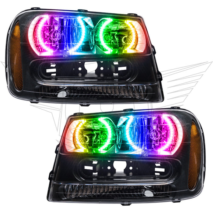 Chevrolet TrailBlazer headlights with ColorSHIFT LED halo rings.
