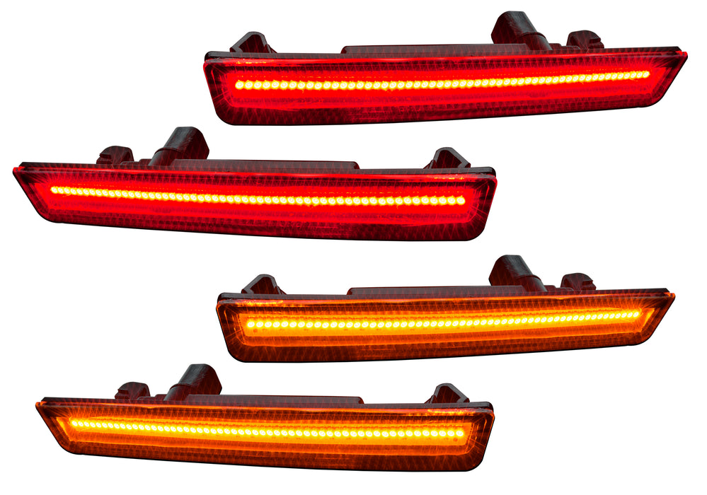 2015-2023 Dodge Challenger Concept Sidemarker Set with red and amber LEDs.