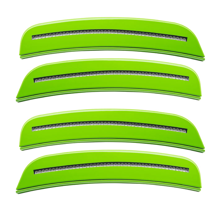 2015-2023 Dodge Charger Concept SMD Sidemarker Set with lime green paint and clear lenses.
