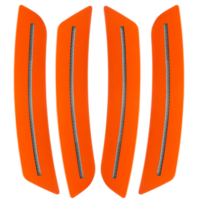 2016-2024 Chevrolet Camaro Concept SMD Sidemarker Set with orange paint and clear lenses.