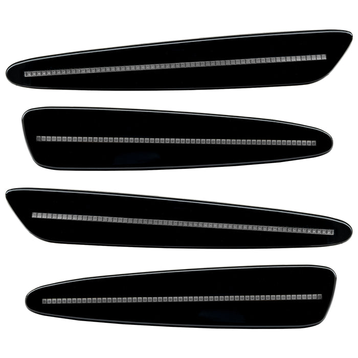 2005-2013 Chevrolet C6 Corvette Concept SMD Sidemarkers with black paint and clear lenses.