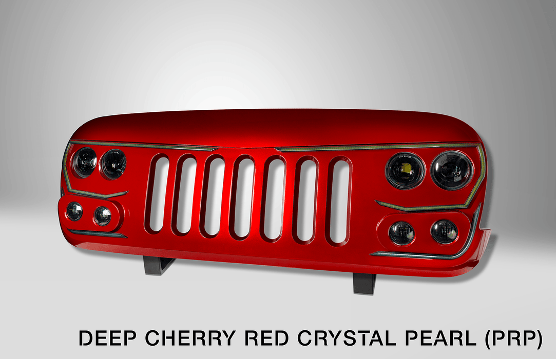 Deep Cherry Red Crystal Pearl VECTOR Pro-Series Full LED Grill for Jeep Wrangler JK