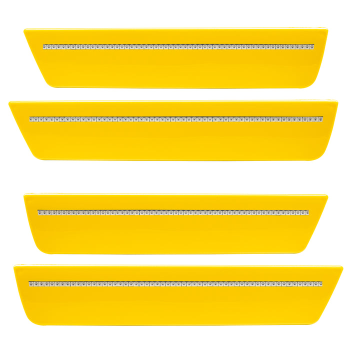 2008-2014 Dodge Challenger Concept Sidemarker Set with detonator yellow paint and clear lens.