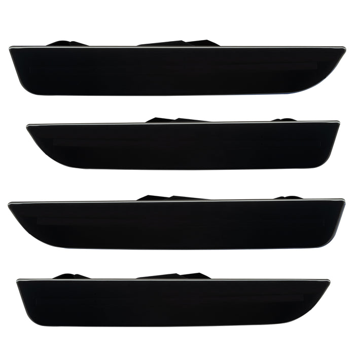 2010-2014 Ford Mustang Concept Sidemarker Set with ghost lens and black paint.
