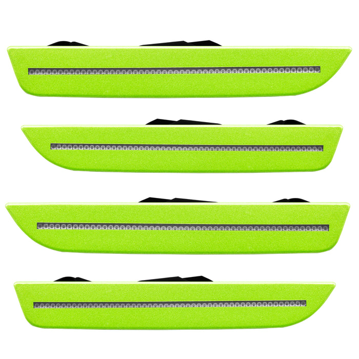 2010-2014 Ford Mustang Concept Sidemarker Set with clear lens and green envy paint.