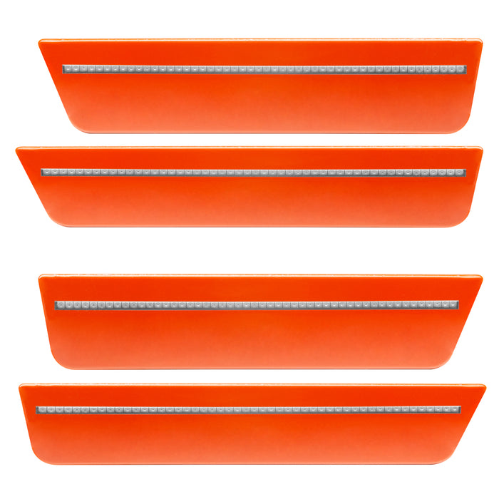 2008-2014 Dodge Challenger Concept Sidemarker Set with hemi orange pearl paint and clear lens.