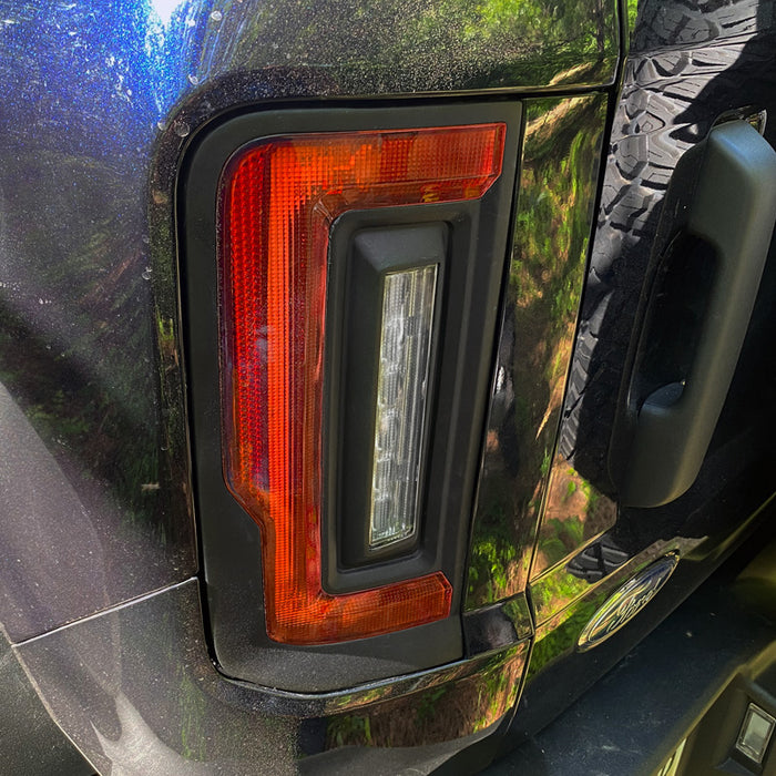 Close-up view of Flush Style LED Tail Lights installed on a Ford Bronco.