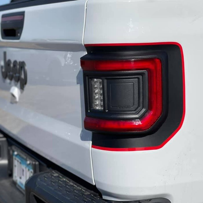 Close-up of a Flush Mount LED Tail Light installed on a Jeep Gladiator.