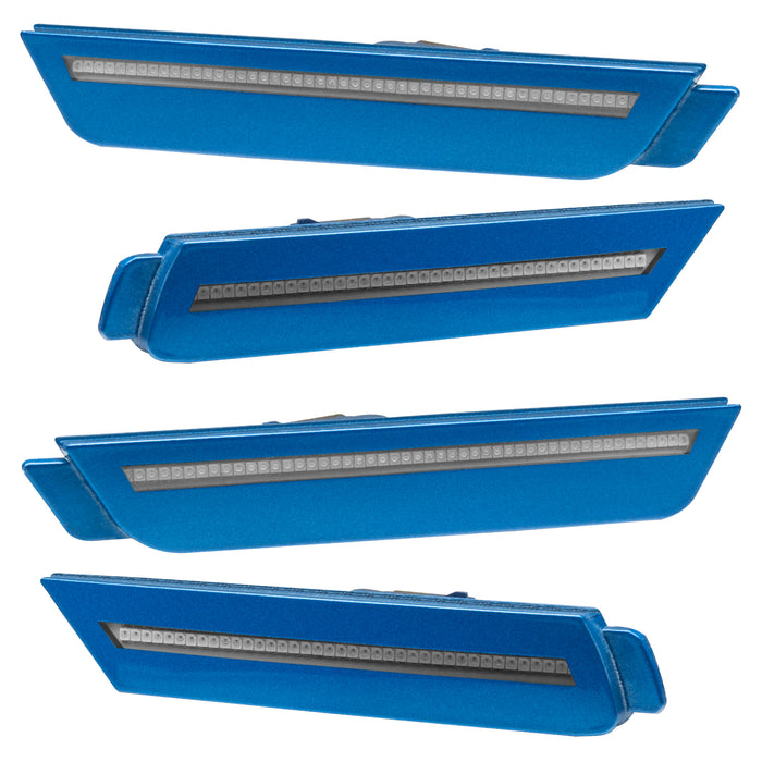 2010-2015 Chevrolet Camaro Concept SMD Sidemarker Set with kinetic blue paint and clear lenses.