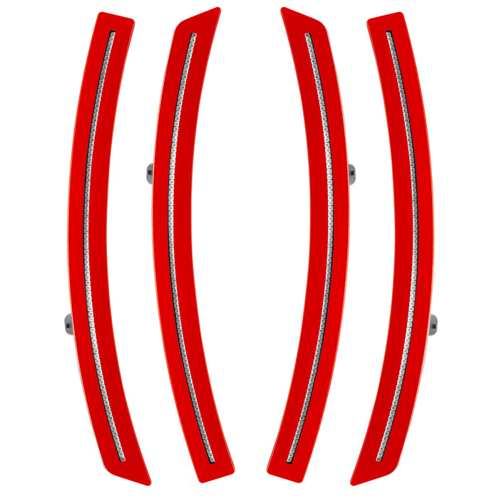 2014-2019 Chevrolet C7 Corvette Concept Sidemarker Set with long beach red paint and clear lenses.