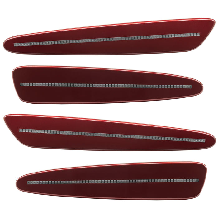 2005-2013 Chevrolet C6 Corvette Concept SMD Sidemarkers with monterey red paint and clear lenses.