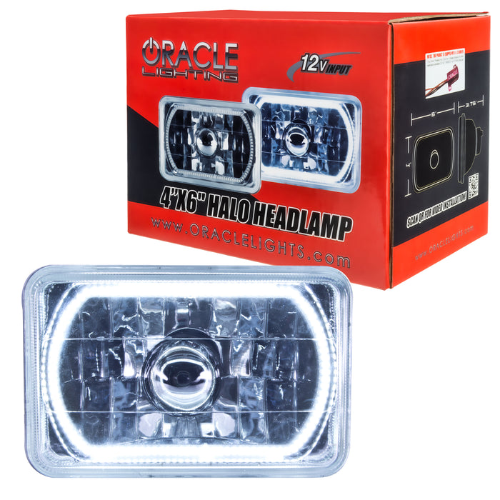 Pre-Installed 4x6" H4651/H4656 Sealed Beam Halo with white LEDs.