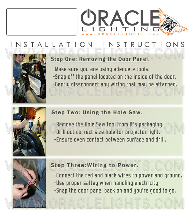 Installation instructions for Harley Davidson Skull ORACLE GOBO LED Door Light Projector