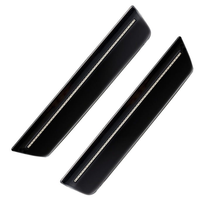 2011-2014 Dodge Charger Concept Sidemarker Rear Set with pitch black paint and clear lenses.
