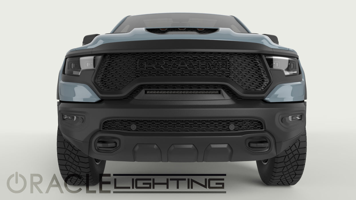 Rendering of a RAM TRX with Front Bumper Flush LED Light Bar System installed.