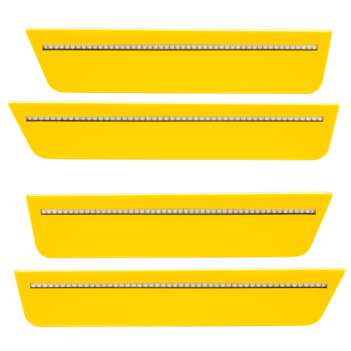 2008-2014 Dodge Challenger Concept Sidemarker Set with stinger yellow paint and clear lens.