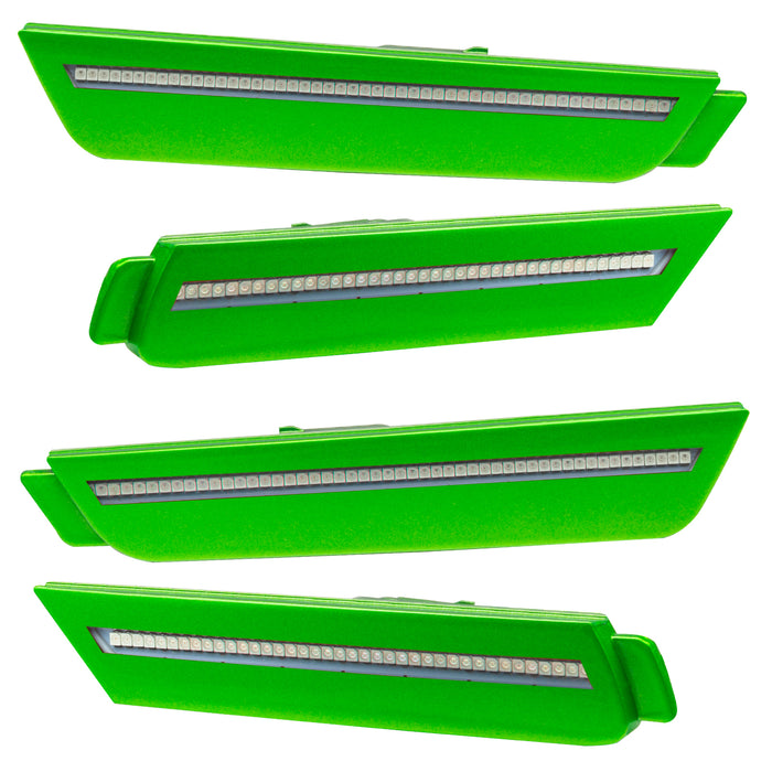 2010-2015 Chevrolet Camaro Concept SMD Sidemarker Set with synergy green paint and clear lenses.