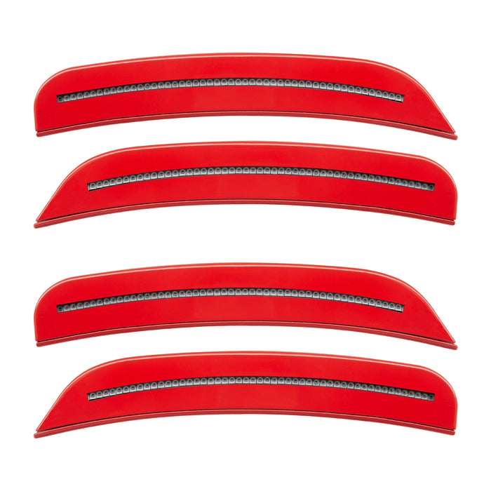 2015-2023 Dodge Charger Concept SMD Sidemarker Set with bright red paint and clear lenses.