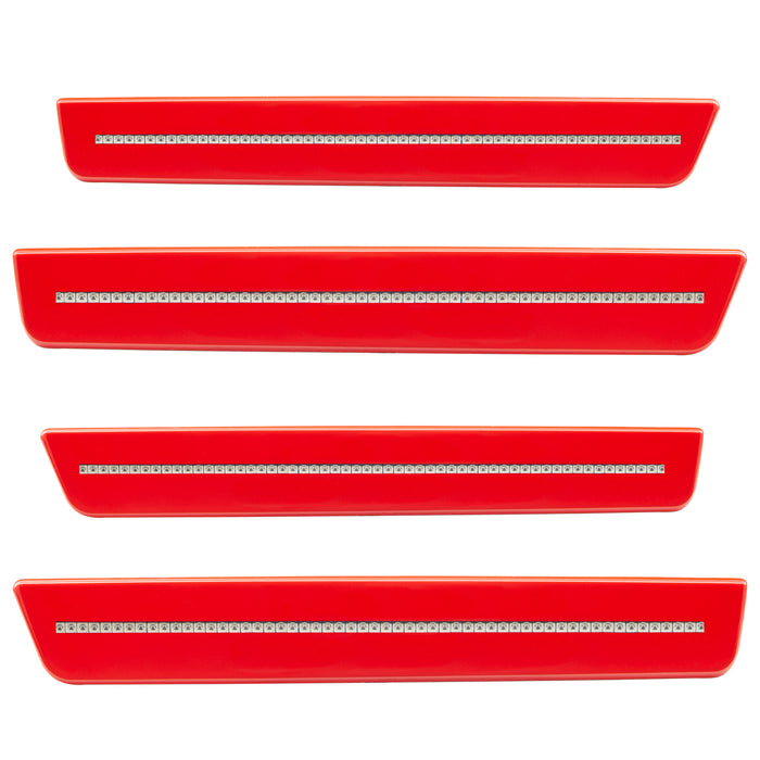 2015-2023 Dodge Challenger Concept Sidemarker Set with red paint and clear lenses.