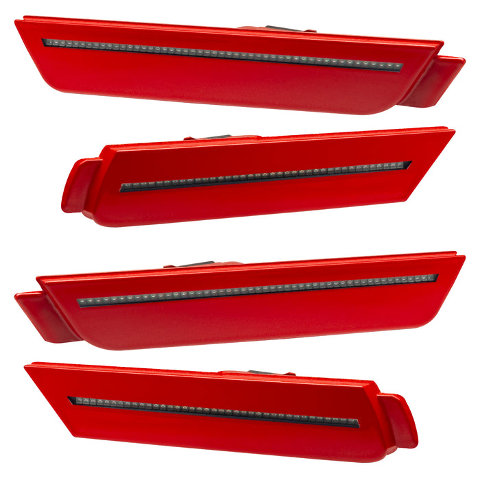 2010-2015 Chevrolet Camaro Concept SMD Sidemarker Set with victory red paint and tinted lenses.