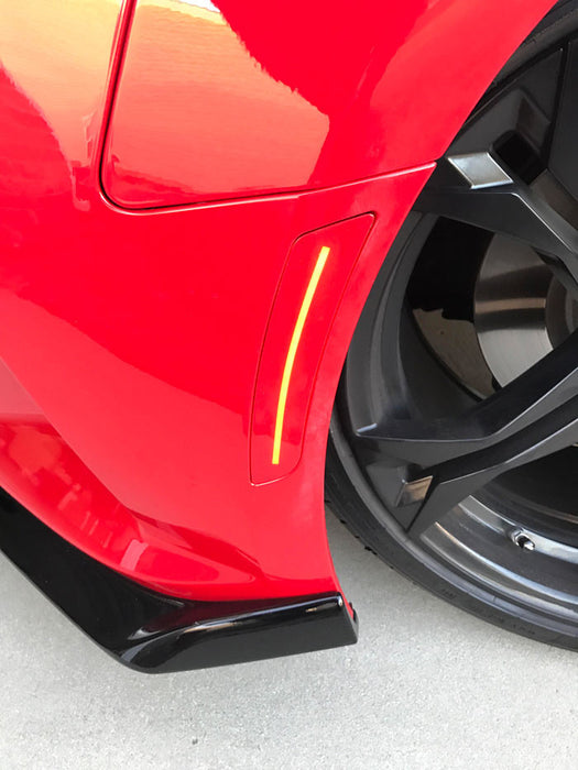 Close-up of Concept SMD Sidemarkers installed on a Chevrolet Camaro.