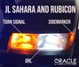 Close-up of Jeep sahara/rubicon DRL with parts labeled.
