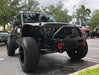 Three quarters view of a Jeep Wrangler JK with Vector Pro-Series Grill installed.